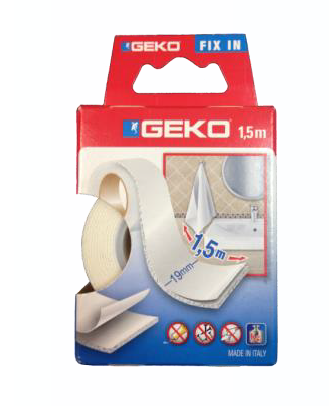 GEKO DOPPELSEITIGES KLEBEBAND INNEN - 19mm x 1,5m - Karton mit 12 Stück