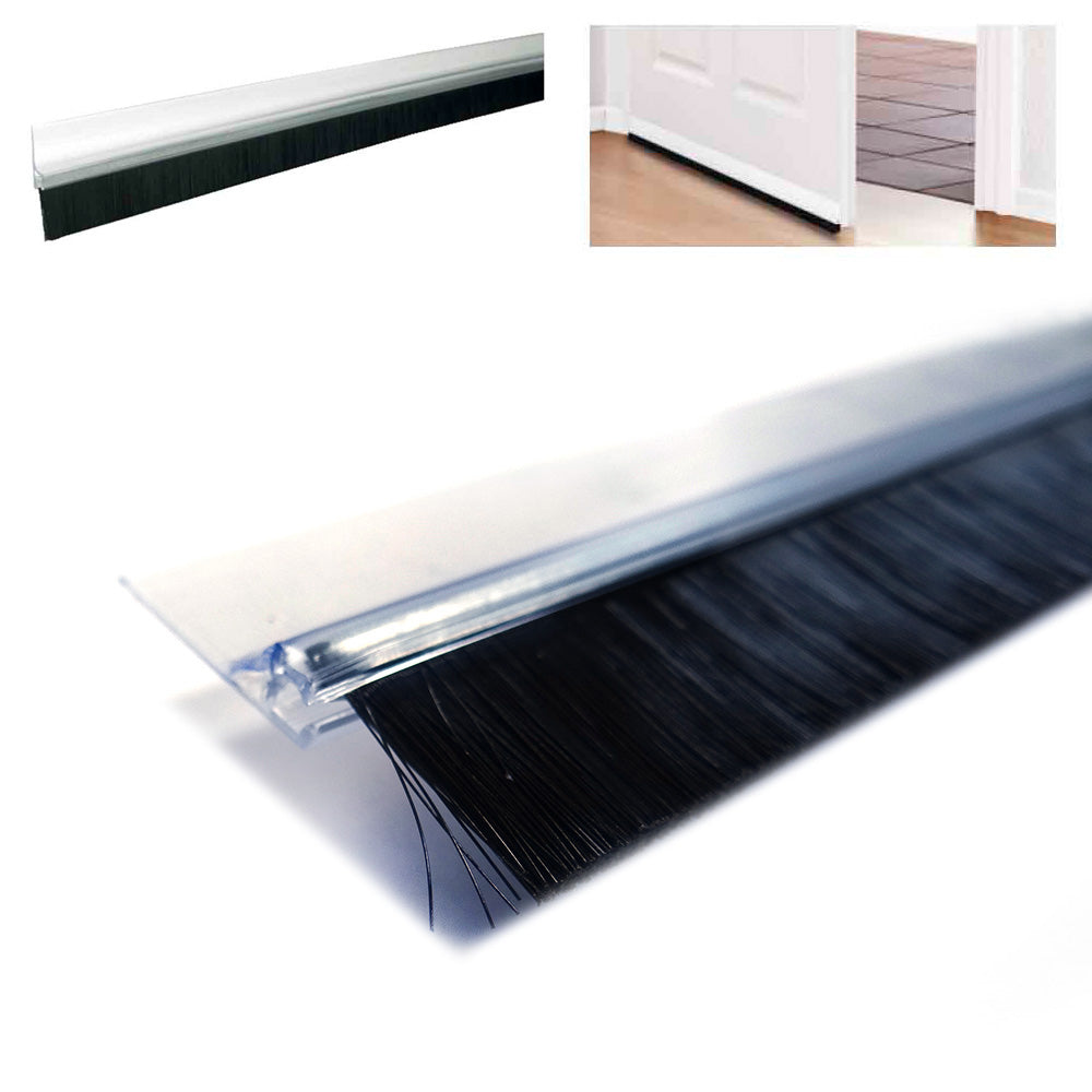 PVC-Türdichtung mit Bürste, selbstklebend, 1 Meter