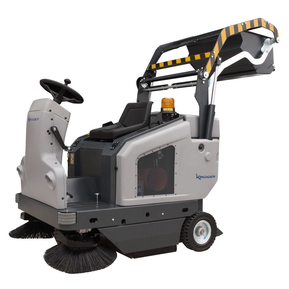 KRUGER Varredoras Industriais 115 L – Gasolina 6,5 hp / Bateria 24 V com Descarga Hidráulica