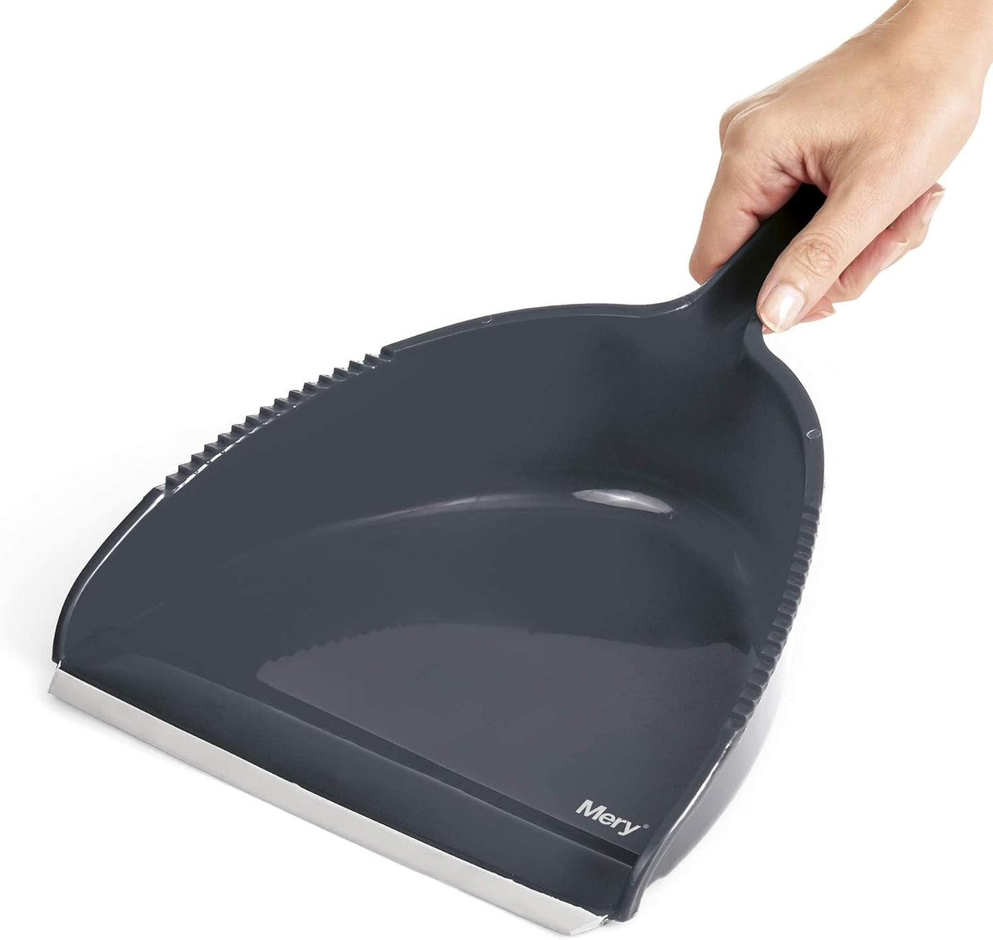 MERY Pá de Mão Cinza Escuro com Perfil de Borracha