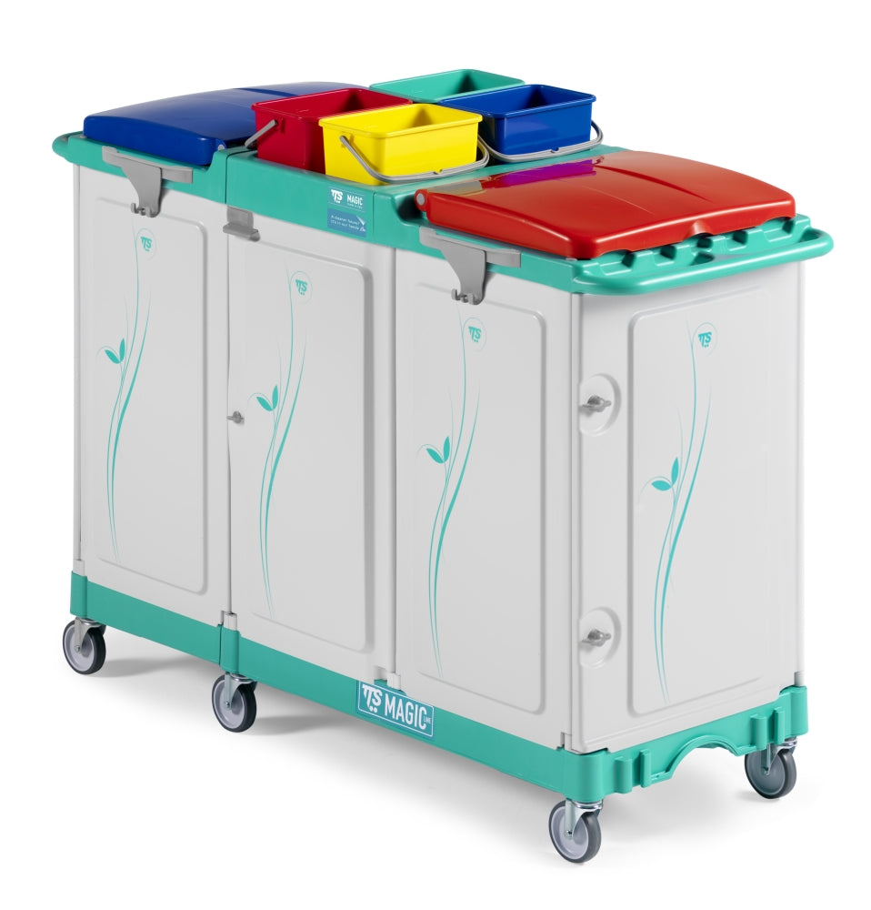 TTS Reinigungswagen Magic Line 390E – Doppelsackhalter 150 L und Ablagefach mit Schublade
