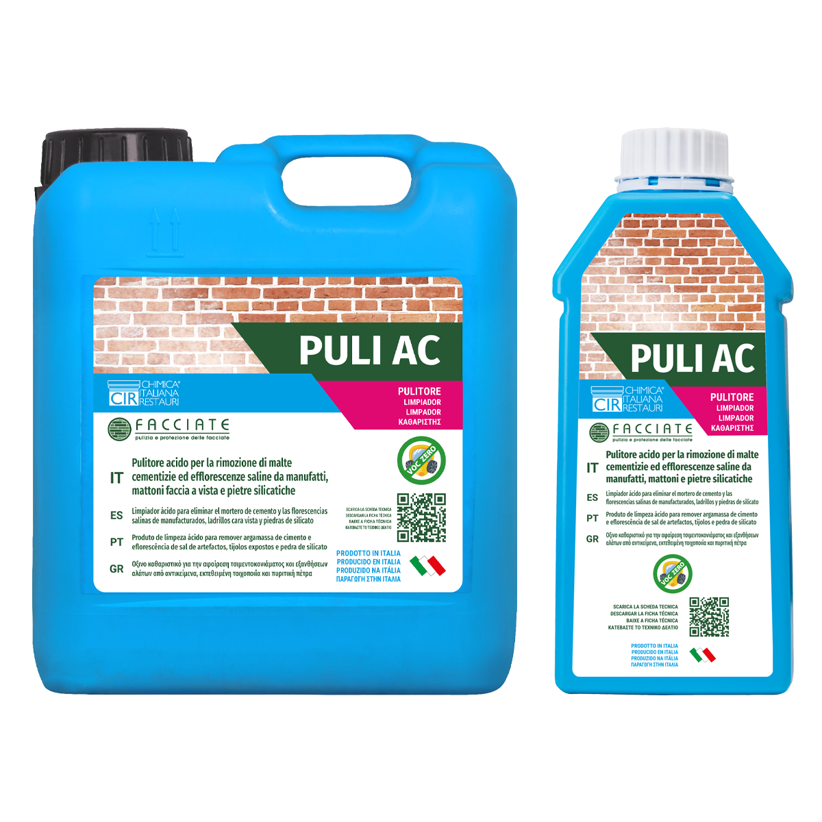 Produto de limpeza ácido concentrado para tijolos, grés,
clínquer, cerâmica, cimento e pedras naturais silicatadas.