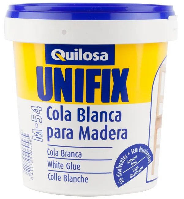 QUILOSA Unifix M-54 – Cola Branca para Madeira, Cortiça, Papel e Cartão, Ideal para Carpintaria e Bricolagem