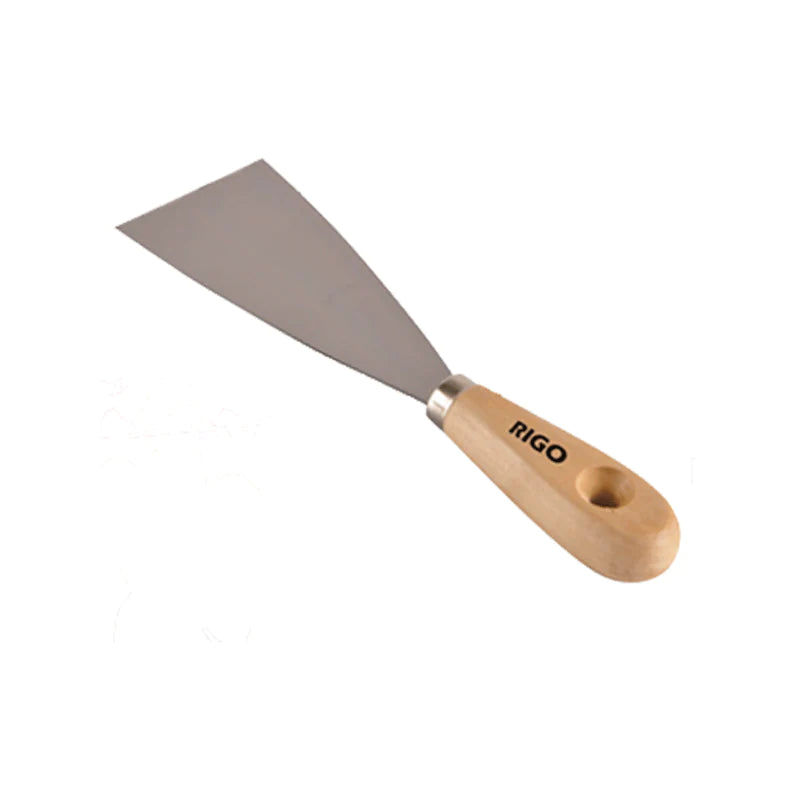RIGO Stahlspachtel mit Holzgriff