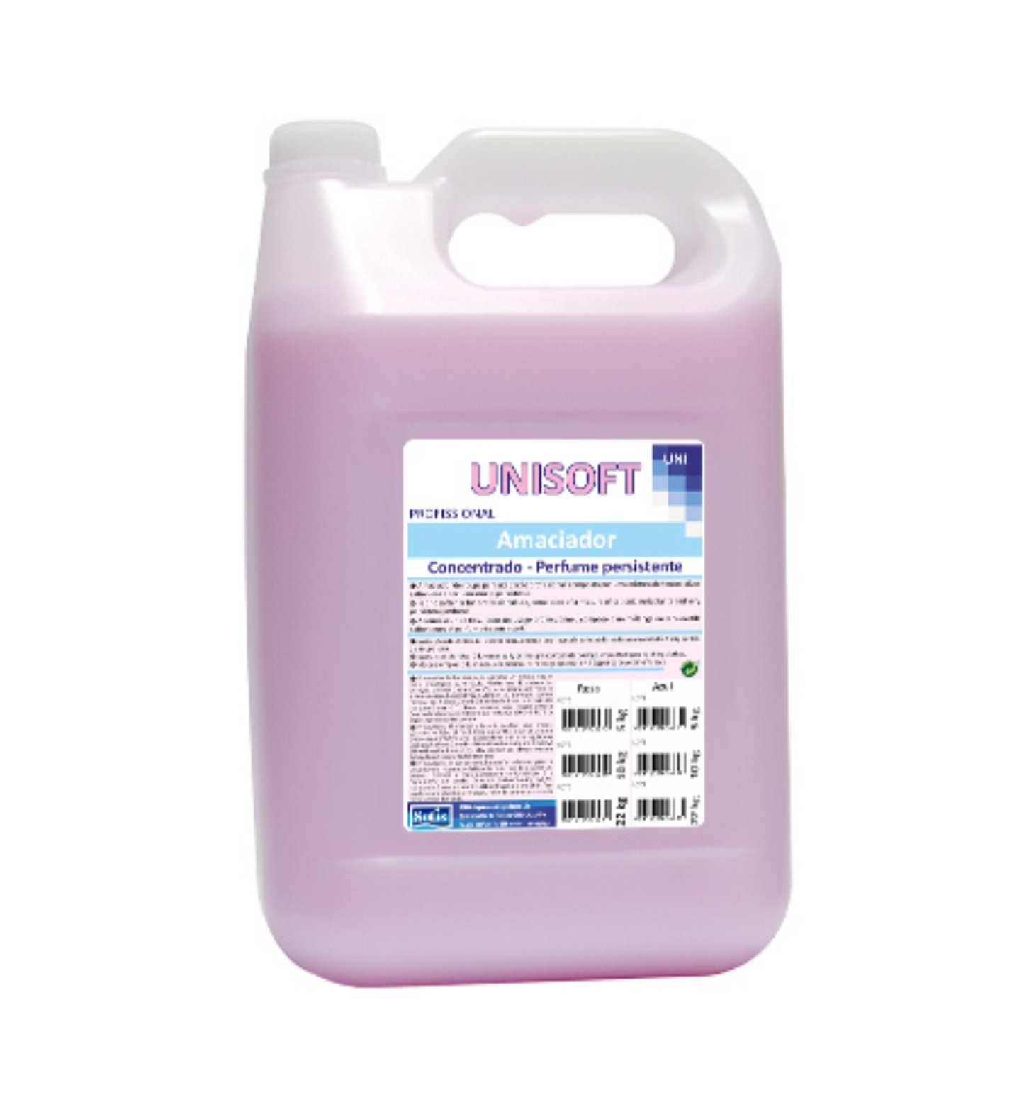 SOLIS Unisoft Amaciador de Roupa Azul/Rosa – Concentrado com Perfume Frutal/Floral e Ação Anti-Vincos (5kg)