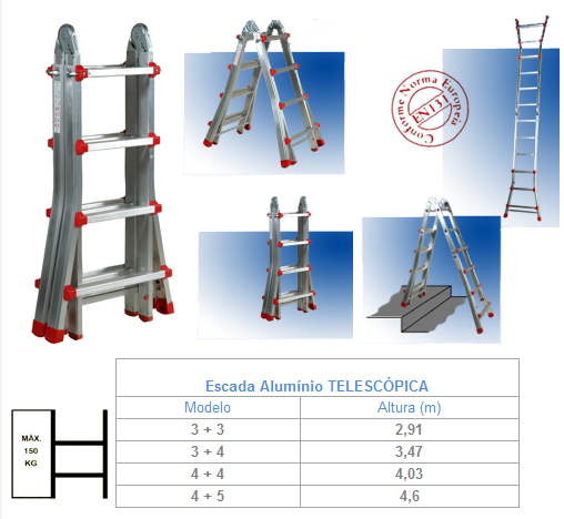 TECA Escada Telescópica com 2 Articulações – Versatilidade e Praticidade para Trabalhos em Altura