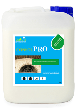 TRATU'S Protetor Consolidante para Pedras, Barro, Stuco em Interiores e Exteriores CONSOLPRO