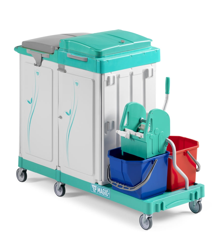 TTS Reinigungswagen Magic Line 450E – mit Sackhalter und Mopp-Presse