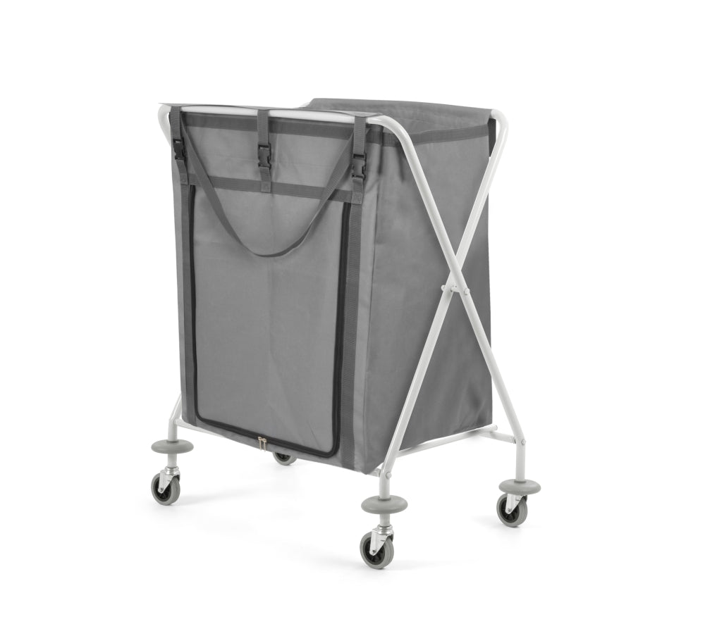 TTS Wäschewagen Dust Titan Chrom mit 200 l Sack und Stoßfängern Ø 80 mm