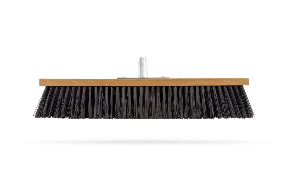 TTS Industrieller Besen mit starren PVC-Borsten und Naturholzsockel
