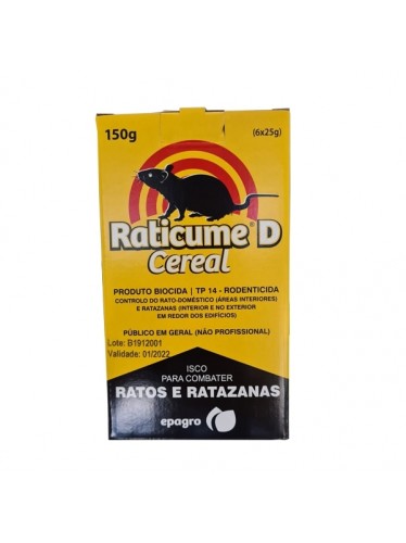 RATICIDA RATICUME CEREAL - 150g - Caixa com 20 Unidades