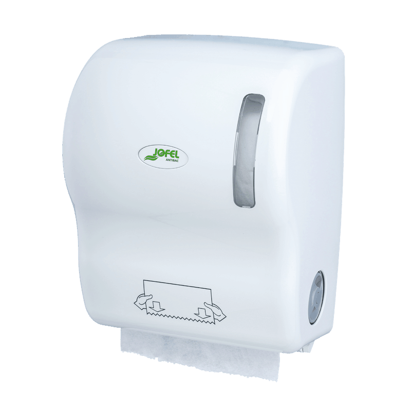 JOFEL Dispensador de Toalha Papel Autocut Antibacteriano Branco
