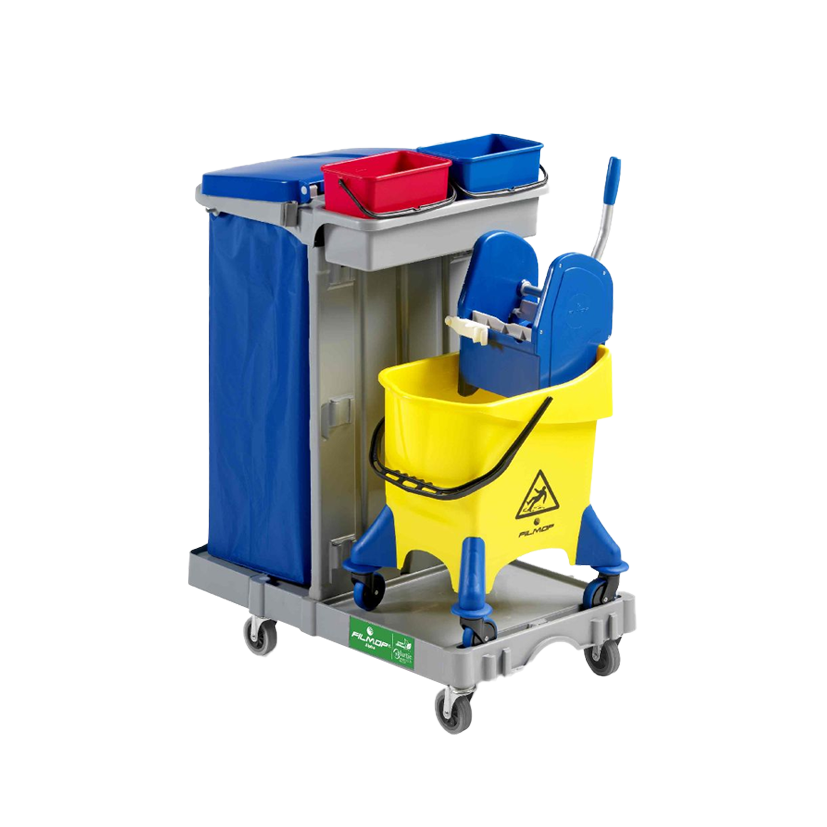 FILMOP ALPHA 1105 Multifunktionswagen mit abnehmbarem Jumpy-Eimer und klappbarem Sackhalter