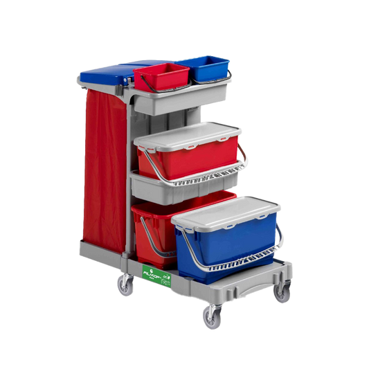 FILMOP Carro de Limpeza ALPHA 1673 com Recolha Seletiva de Esfregonas e Sistema HUSH®