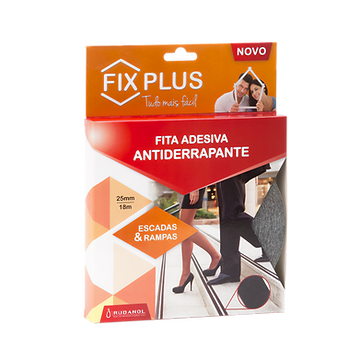 FIXPLUS Fita Adesiva Antiderrapante – Solução Resistente e Impermeável para Superfícies Escorregadias, Degraus e Rampas