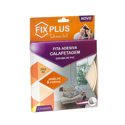 FIXPLUS Fita Adesiva de Calafetagem – Fita de Espuma de PVC Auto-adesiva para Isolamento Térmico e Acústico em Janelas e Portas