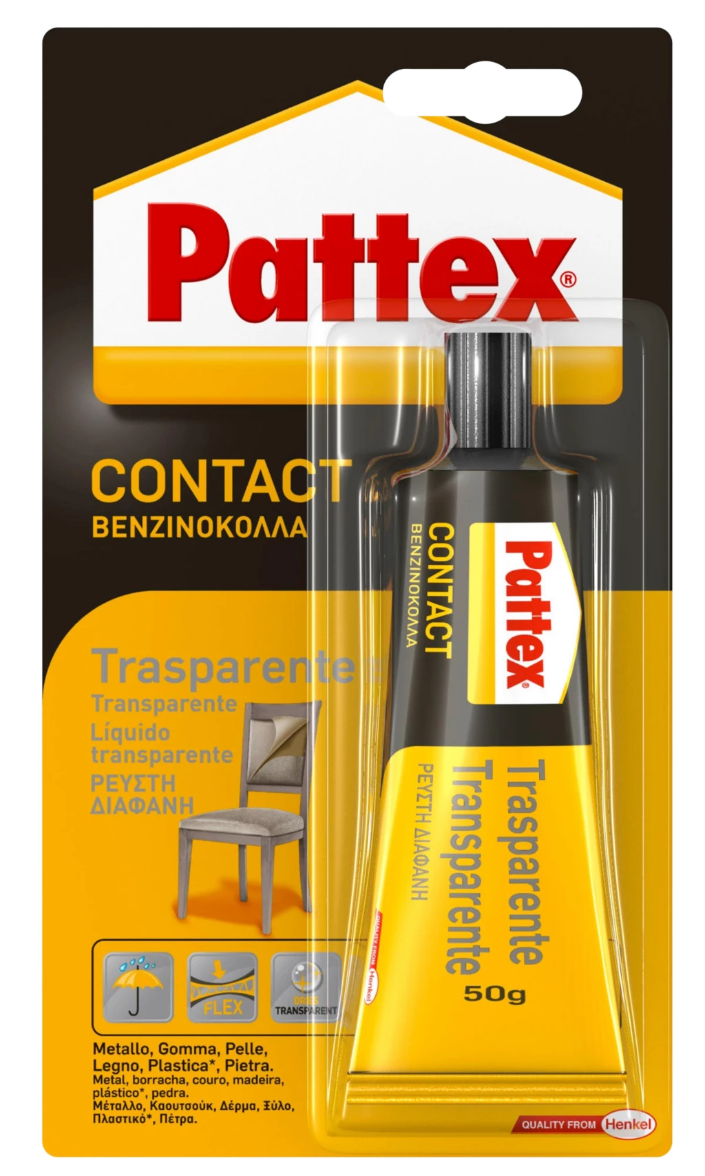 Cola de contacto pattex transparente