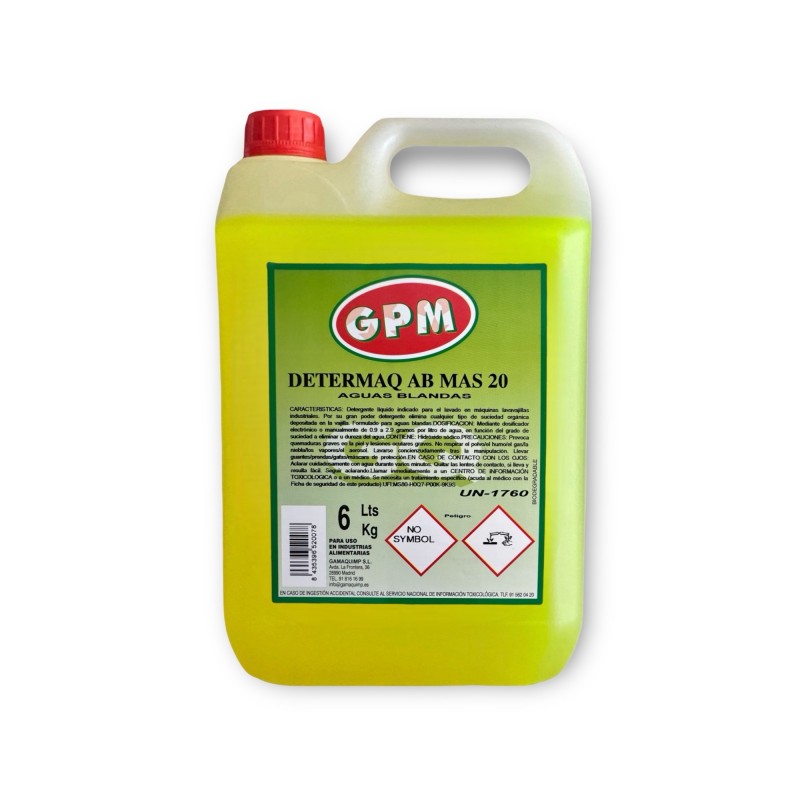 GPM DETERMAQ AB MAS 20 – Detergente Líquido para Máquinas de Loiça (Águas Brandas)