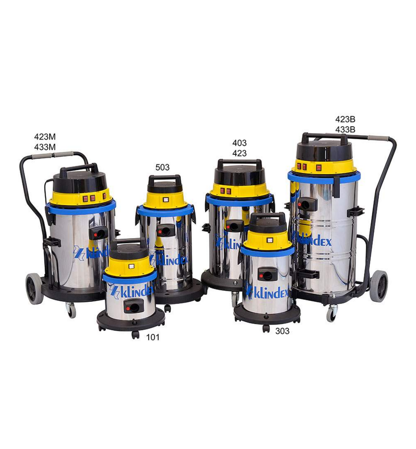 KLINDEX JUNIOR INOX – Aspiradores Industriais com Tanque em Aço Inoxidável e Motores Independentes