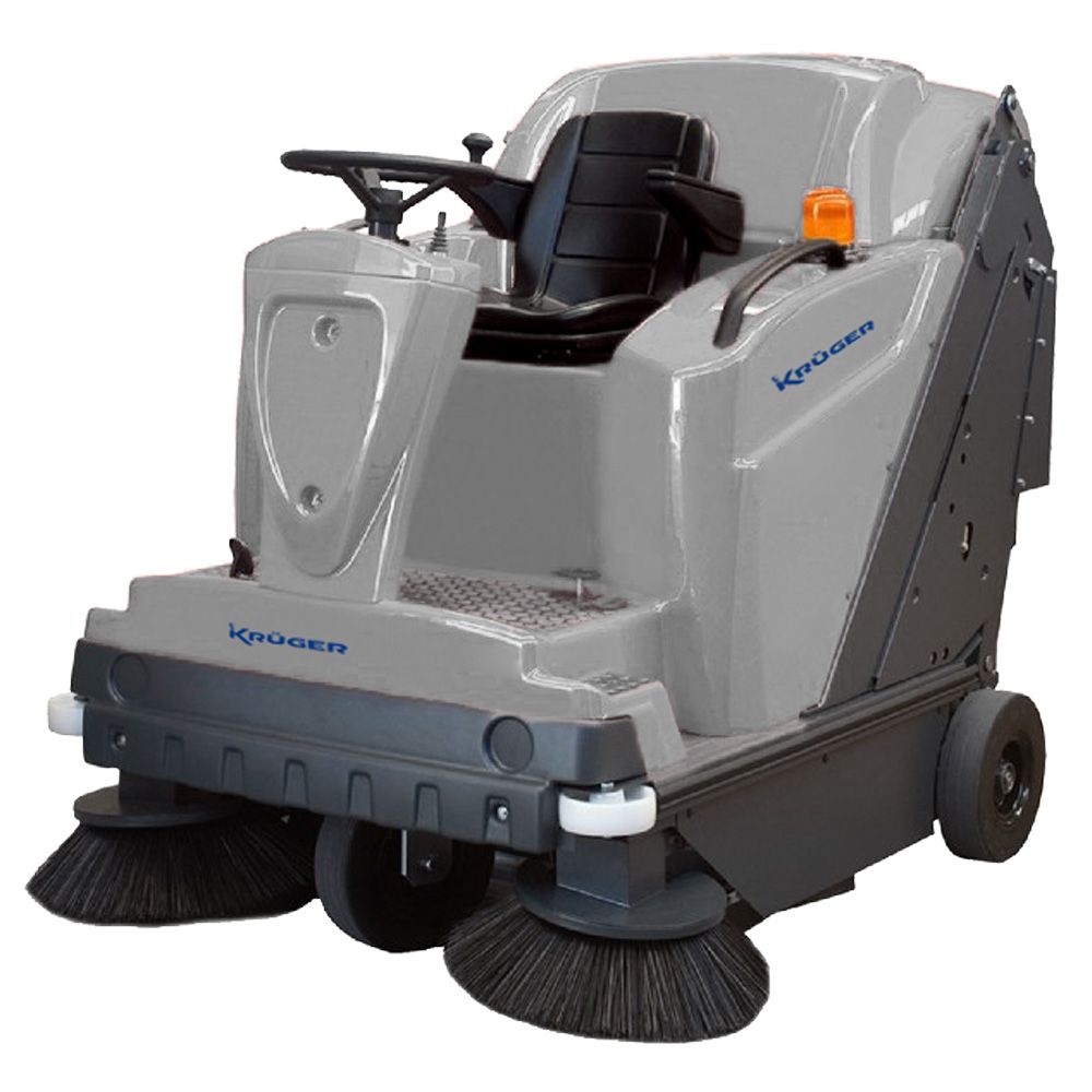 KRUGER Varredoras Industriais 180 L – Bateria 24 V / Diesel 12,5 kW com Descarga Hidráulica
