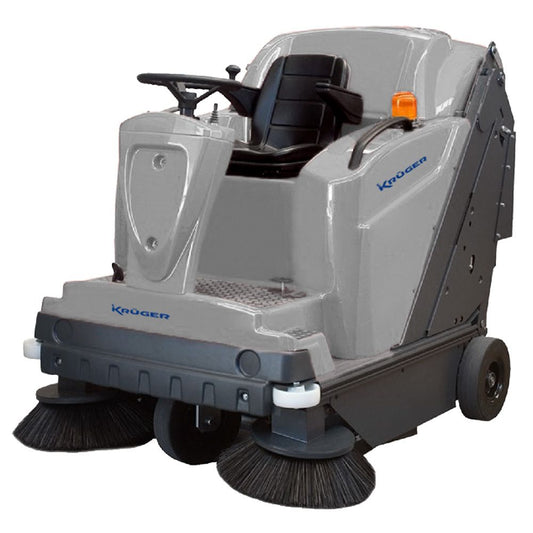 KRUGER Varredoras Industriais 180 L – Bateria 24 V / Diesel 12,5 kW com Descarga Hidráulica