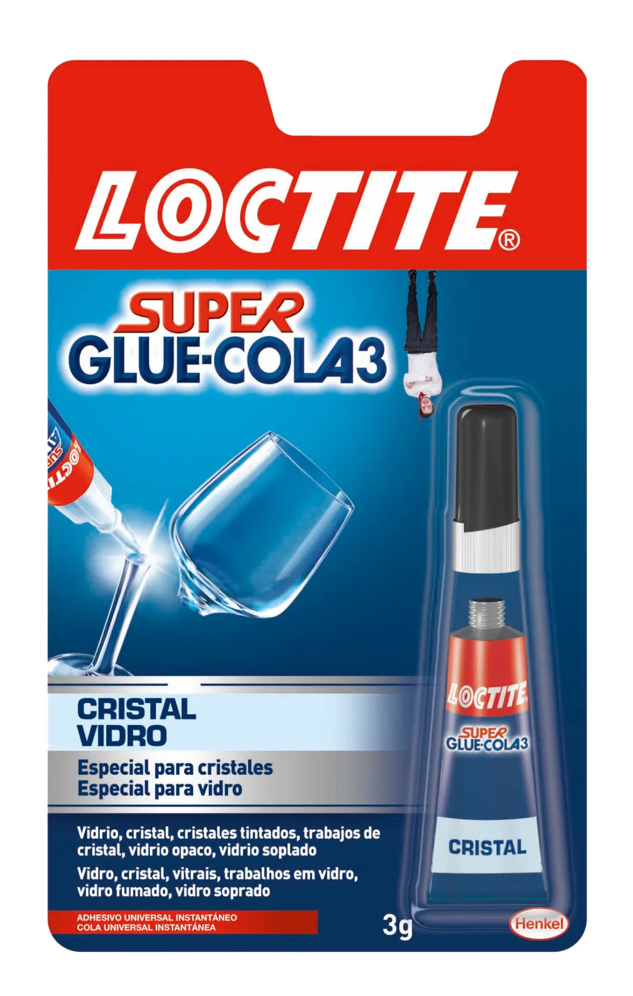 LOCTITE Super Glue 3 Glas – Sofortige, transparente und wasserbeständige Verklebung für alle Arten von Glas und Kristall