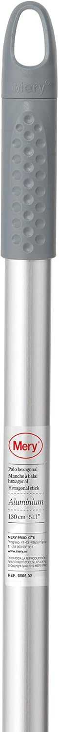 MERY Cabo de Alumínio 130 cm – Rosca Hexagonal com Empunhadura | Leve e Resistente