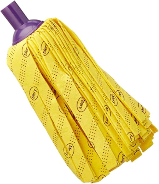 MERY Esfregona de Tiras em Viscose – Super Resistente Multi-Superfícies 23 cm Amarela