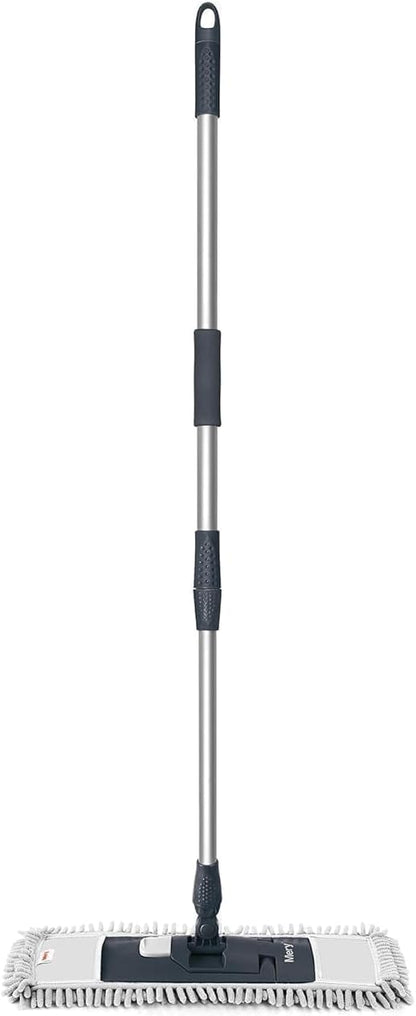 MERY Mopa de Microfibra Premium com Cabo Telescópico – Cinza e Preto