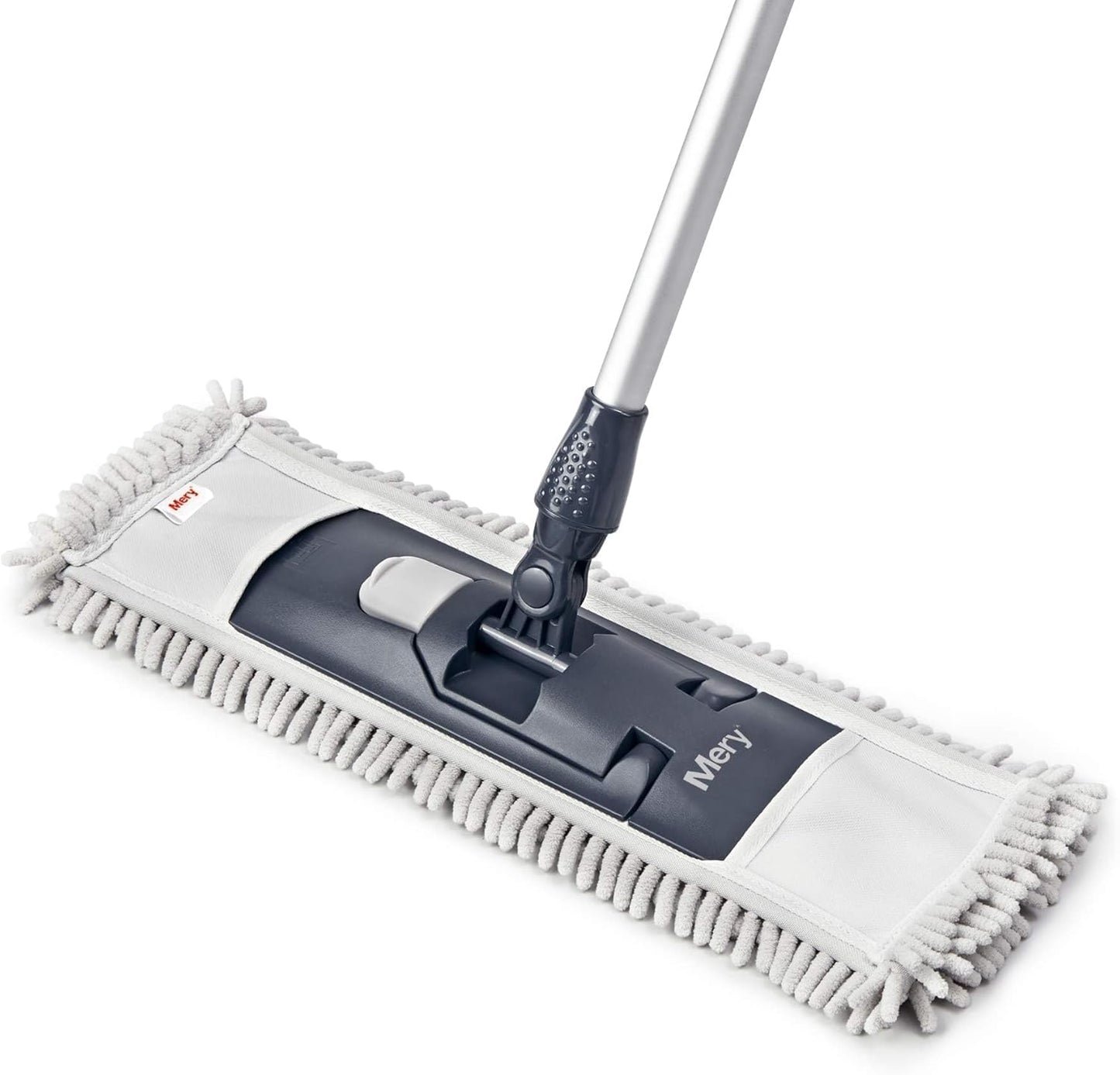 MERY Mopa de Microfibra Premium com Cabo Telescópico – Cinza e Preto
