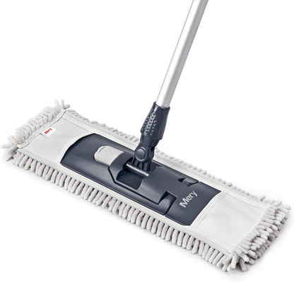MERY Mopa de Microfibra Premium com Cabo Telescópico – Cinza e Preto