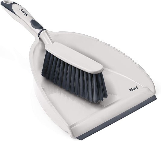 MERY Pá de Mão com Perfil de Borracha e Escova Cinza