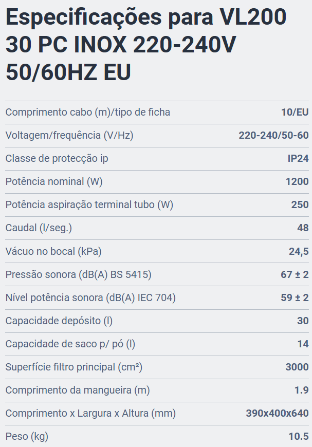 NILFISK VL200