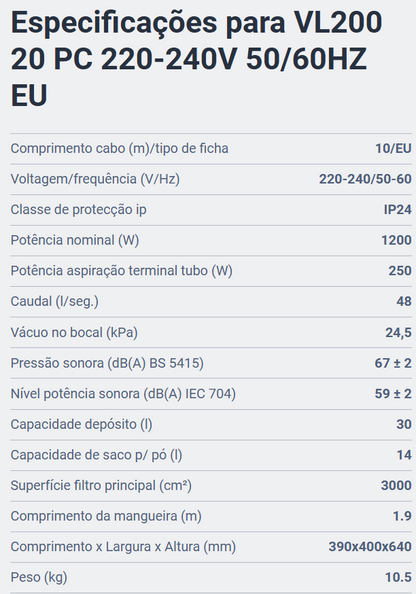 NILFISK VL200