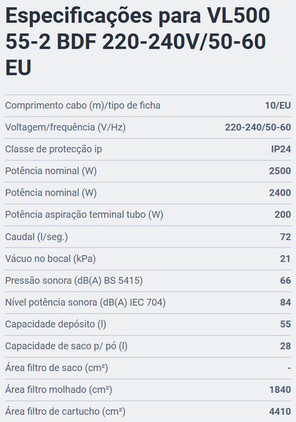 NILFISK VL500 55