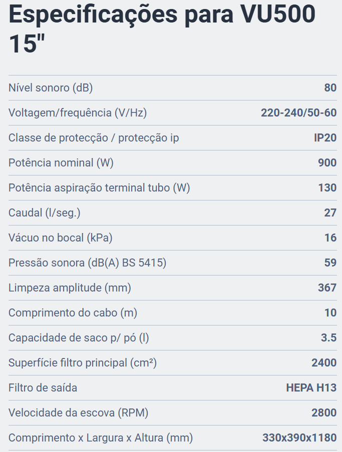 NILFISK VU500