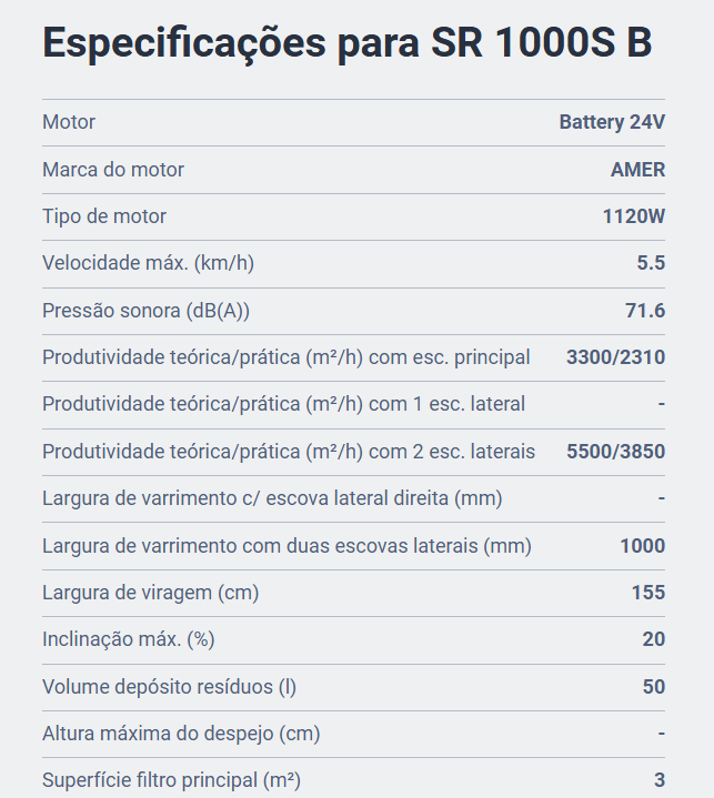 NILFISK Varredora SR 1000S B