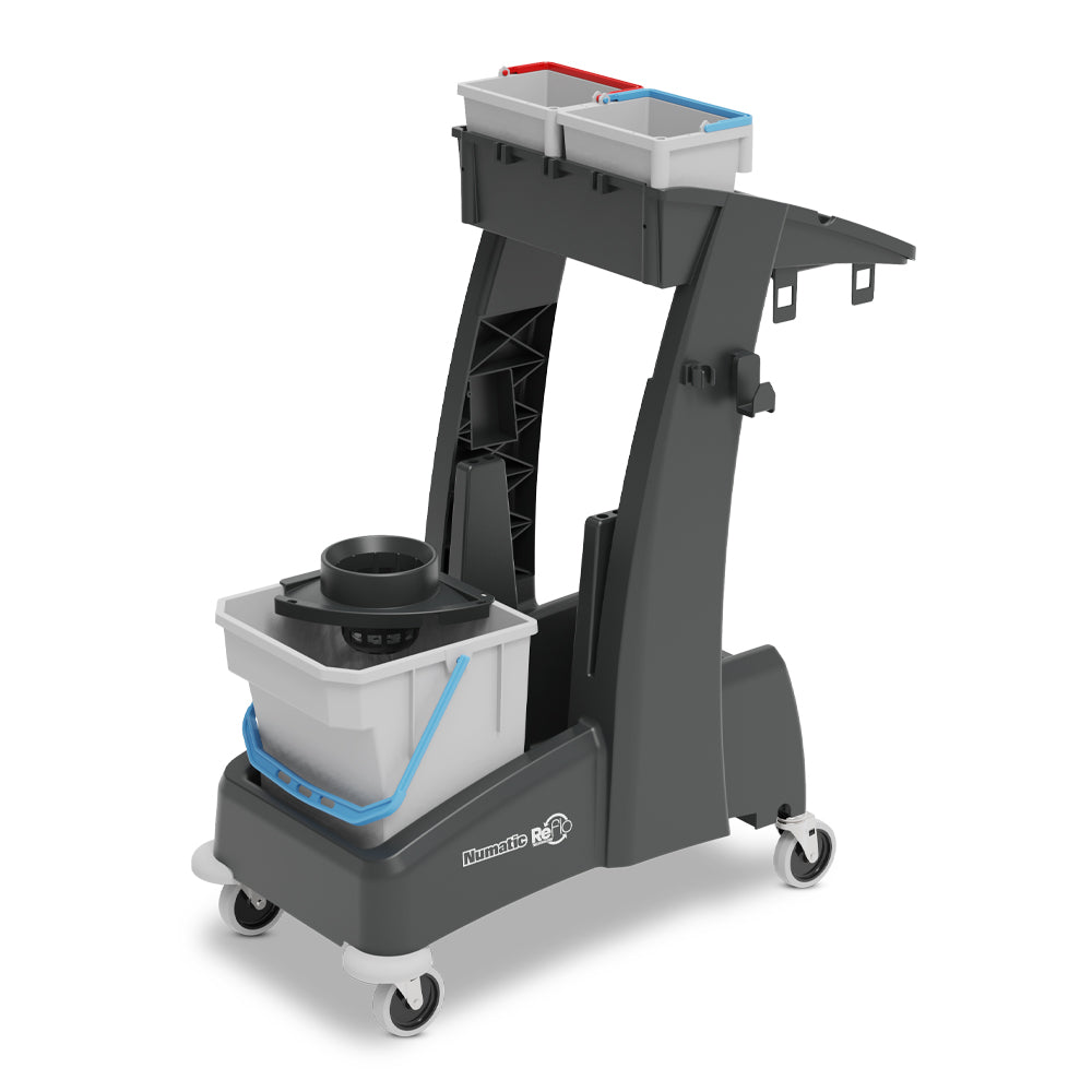 NUMATIC Multi-Matic MM1 – Kompakter Reinigungswagen mit 28-Liter-Wischmop-Eimer und zwei 5-Liter-Eimern, nachhaltig aus Structofoam