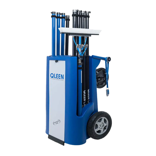 QLEEN Conjunto para limpeza de vidros com água desmineralizada CABO BOTIJA Carrinho ESCOVA
