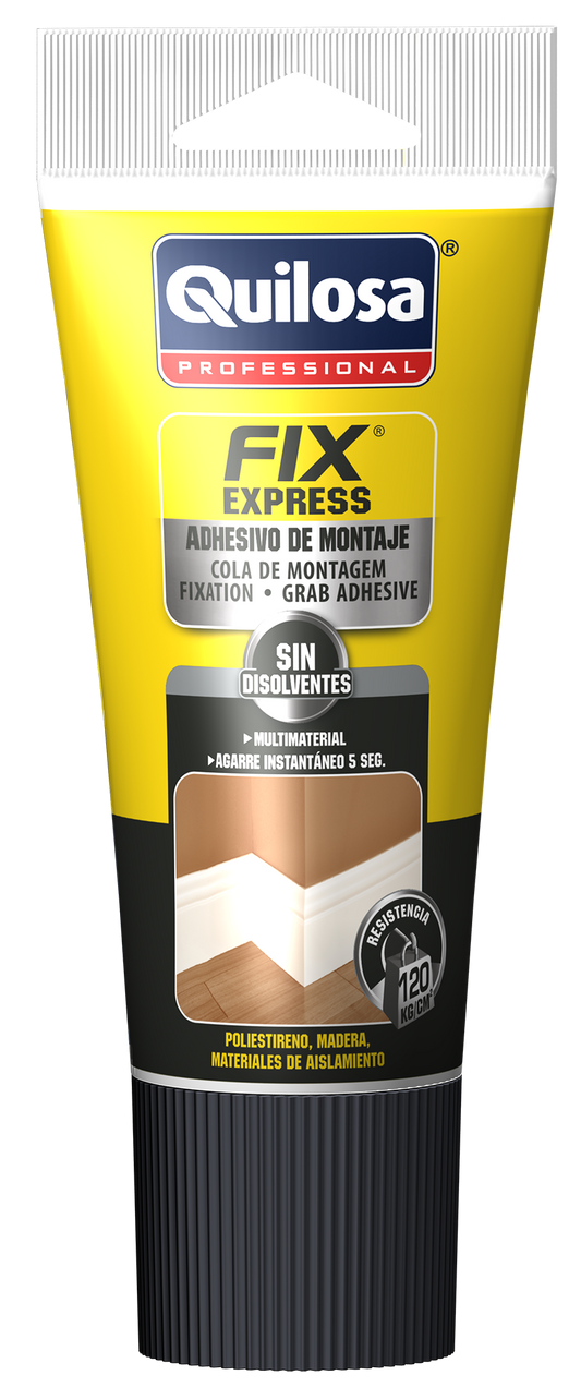 QUILOSA Fix Express – Cola de Montagem Sem Solventes, Fixação Rápida e Forte para Materiais Porosos