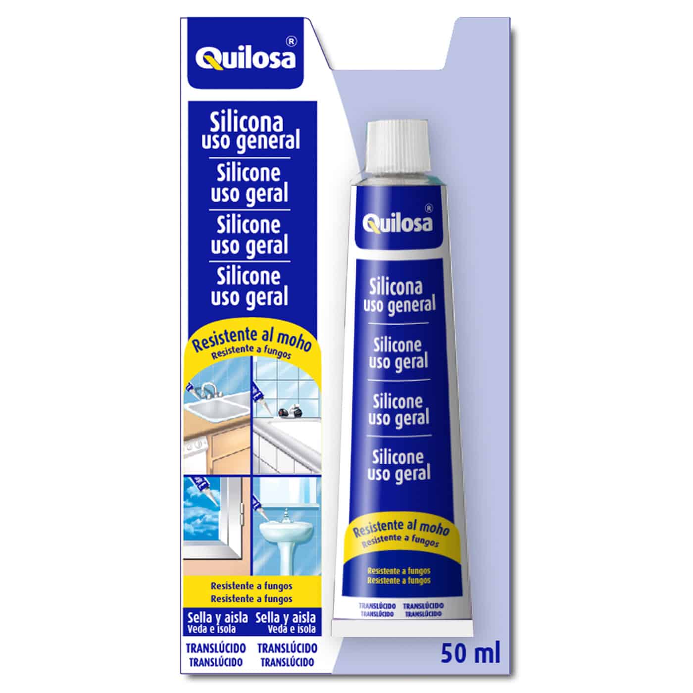 QUILOSA Selante de Ácido Silicone para Uso Geral Resistente a Fungos