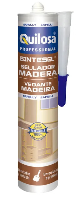 QUILOSA Sintesel Selante Madeira Base Aquosa – Pintável, Extensível e Resistência à Intempérie