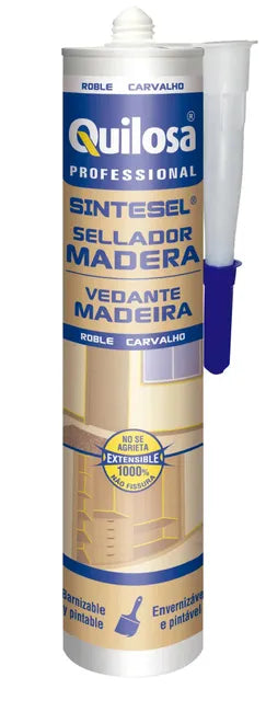 QUILOSA Sintesel Selante Madeira Base Aquosa – Pintável, Extensível e Resistência à Intempérie