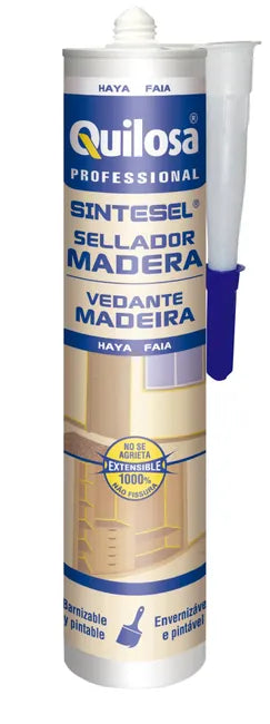 QUILOSA Sintesel Selante Madeira Base Aquosa – Pintável, Extensível e Resistência à Intempérie