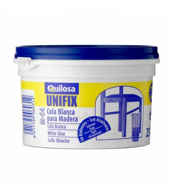 QUILOSA Unifix M-54 – Cola Branca para Madeira, Cortiça, Papel e Cartão, Ideal para Carpintaria e Bricolagem