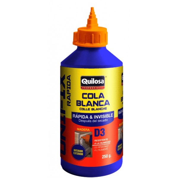 QUILOSA Unifix Rápida – Cola Branca para Madeira de Secagem Rápida (5 Min), Transparente ao Secar
