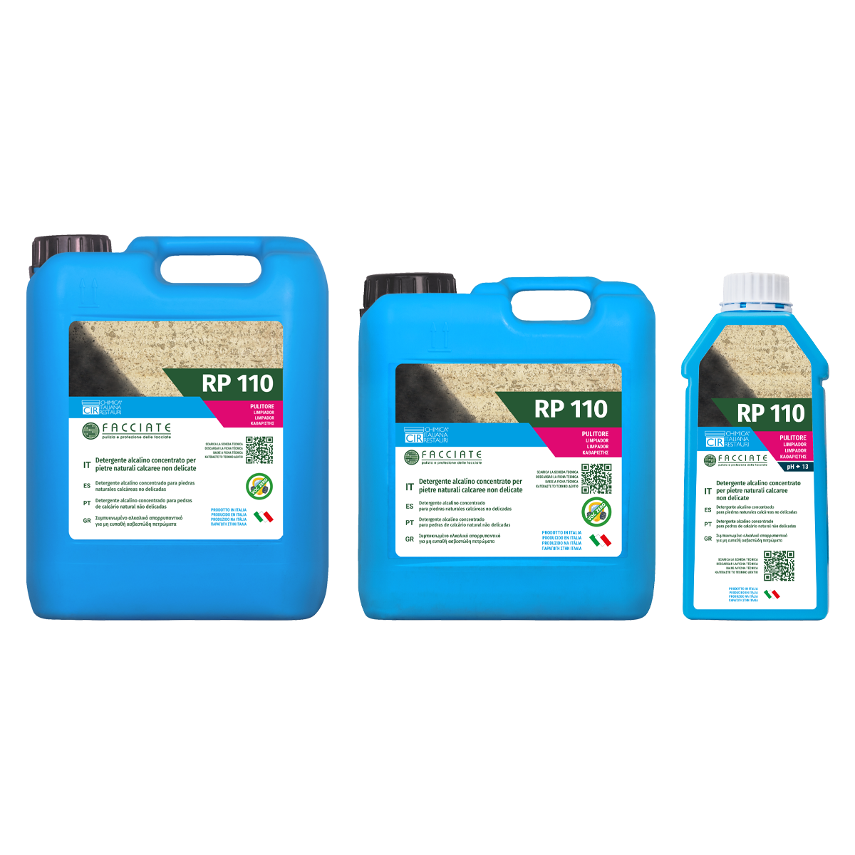 Produto de limpeza básico concentrado para pedras calcárias