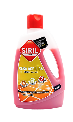 SIRIL Cera Acrílica Vermelha para Tijoleira, Mosaico e Diversos Pavimentos 500ml – Brilho Imediato, Duradouro, Antiderrapante e Fácil Manutenção