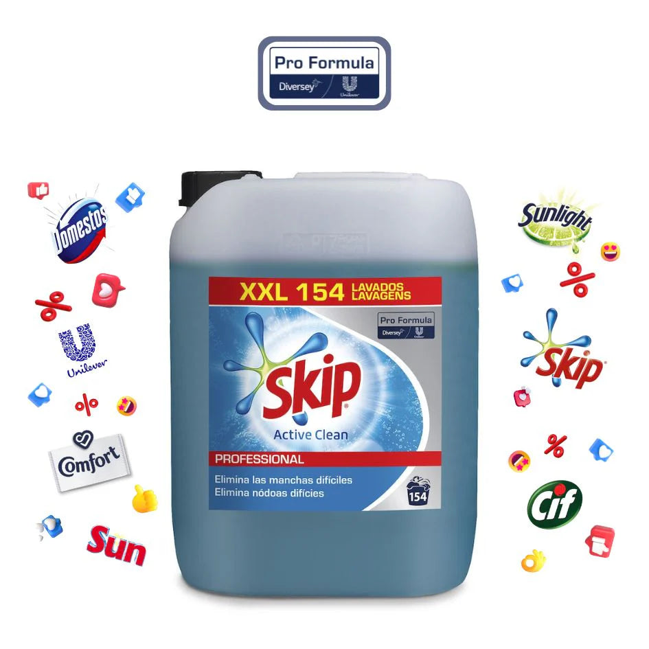 Skip PF Detergente Líquido 10L – 154 Doses | Lavagem Profunda para Algodão, Fibras e Cores Fixas