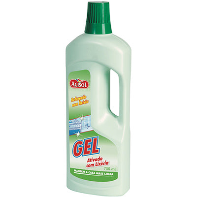 SOLIS AGISOL Gel com Lixívia – Detergente Desengordurante e Branqueador para Limpeza Profunda de Superfícies (750ml, Aroma a Pinho)